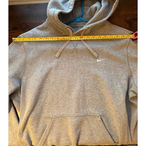 Vintage Nike Heather Grey Solo Swoosh Cotton-Blend Pullover Hoodie - Men's XL - Picture 10 of 11